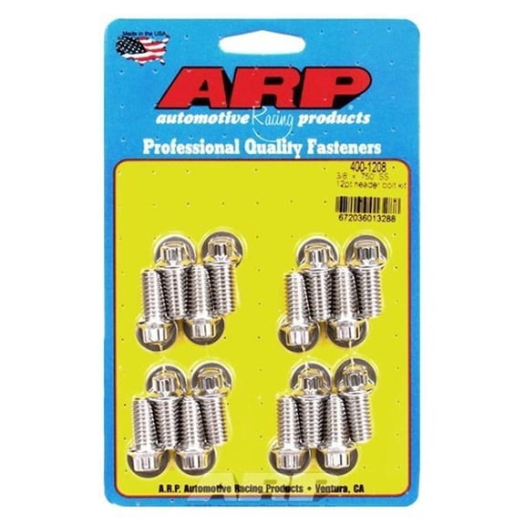 400-1208 0.37 x 0.75 in. Stainless Steel Header Bolt Kit - Pack of 16