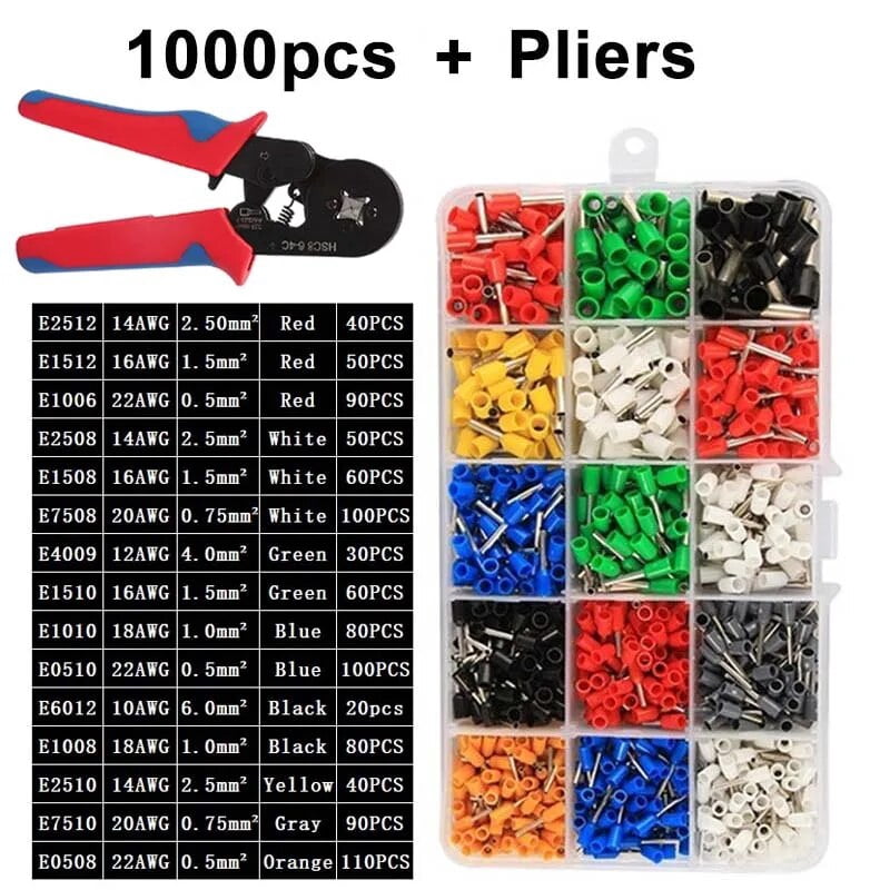 400-2120PCS Electrical Tube Insulated Terminal VE Tubular Crimp ...