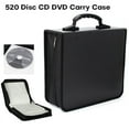 thumbnail image 1 of 400/520 Discs Portable Zipper CD DVD Case Card Holder Storage Carrying Bag Organizer Wallet Closure VCD Sleeves Wallets for Home Car Travel Office Black, 1 of 7
