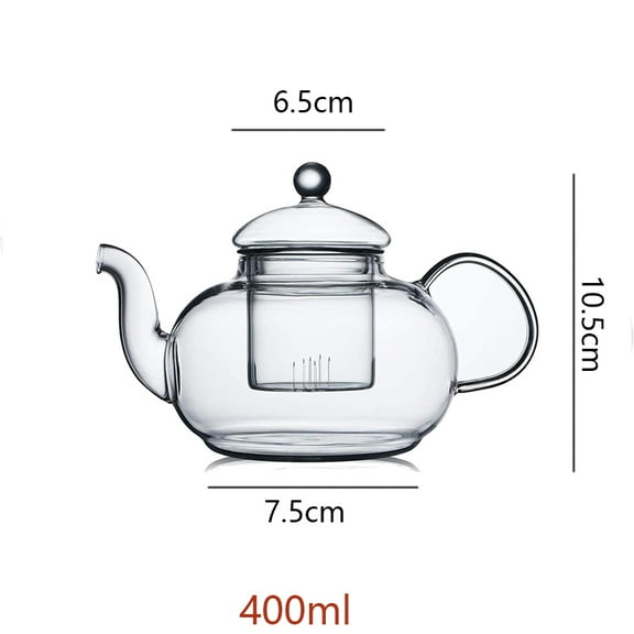 400/600/1000ml Clear Glass Teapot With Infuser Tea Pot Stovetop Safe Loose Leaf And Blooming Tea Maker Heat-resistant