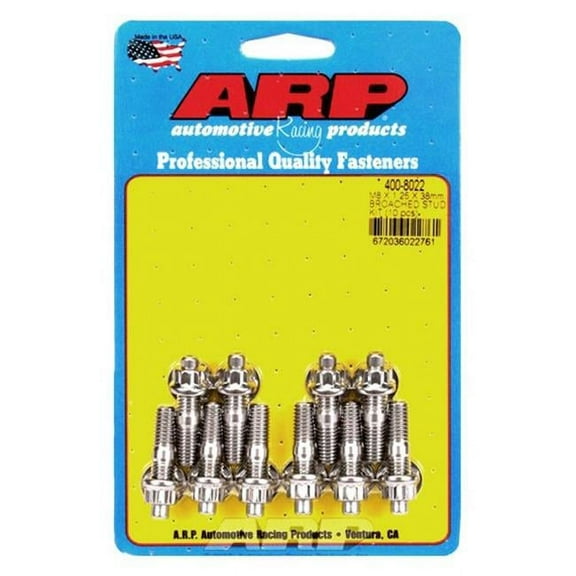 400-8022 M8 x 1.25 in. x 38 mm Stainless Steel Stud Kit - 10 Piece