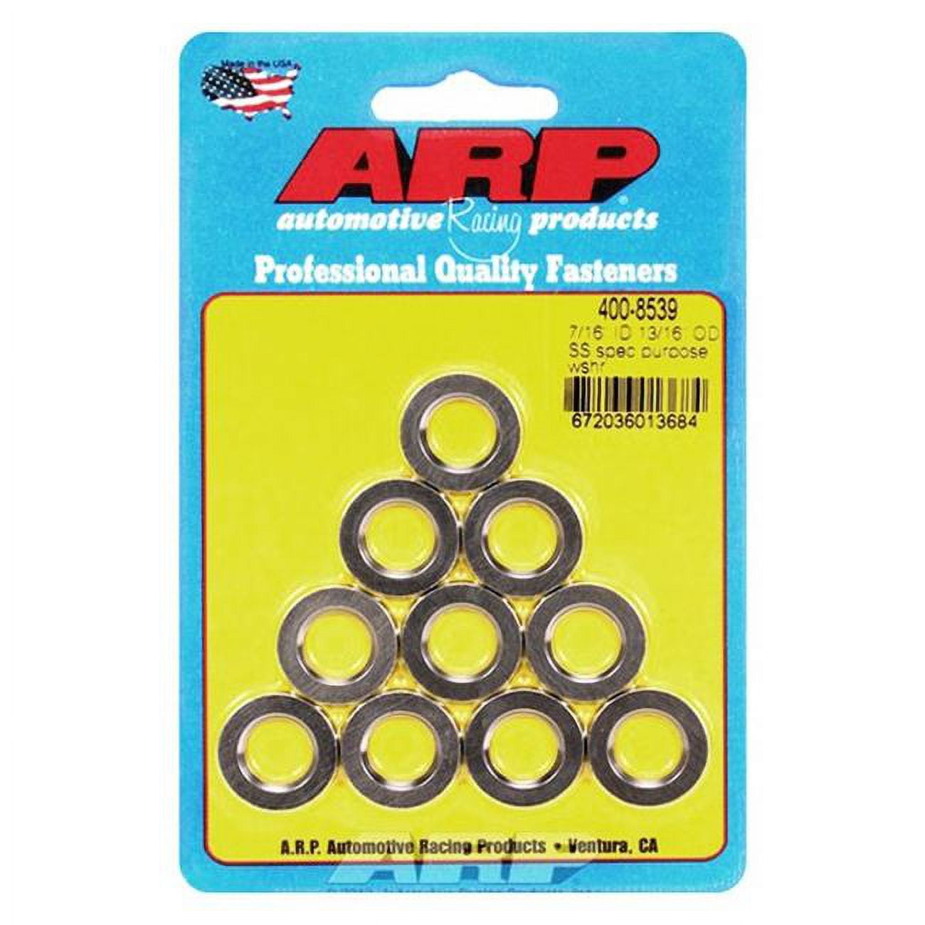 400-8539 0.43 x 0.81 in. Stainless Steel Flat Washers - Set of 10
