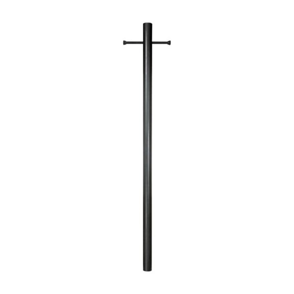 Special Lite Products 400-BLK Smooth Aluminum Direct Burial Post with Ladder Rest, 7'
