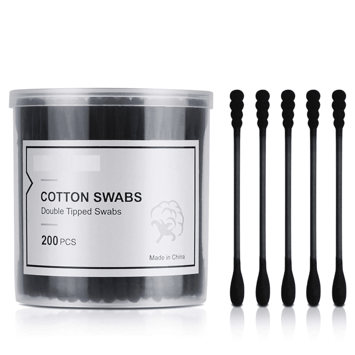 400 Black Cotton Swabs, Double Ended Natural Black Cotton Swabs-Cosmetic cotton swab