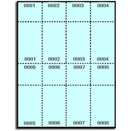 400® Blue Numbered Printable Raffle Tickets for Inkjet and Laser, Numbered Stub$$Office