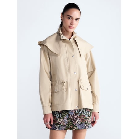 Free Assembly Women's and Women's Plus Cinched Utility Jacket with Hood, Sizes XS-4X