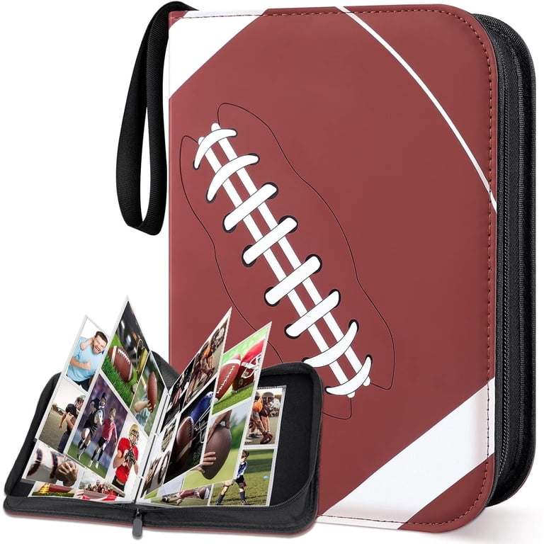 football binder for trading cards Amazon.com: 400 Cards Football Card Binder, 4-Pocket Card Collections Trading Card Binder 50 Pages Double-Sided Cards Holder with Zipper 3-Ring Card Album for Sports Football Card Sleeves Protectors : Toys & Games