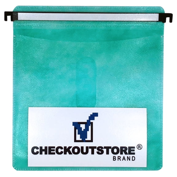 (400) CheckOutStore CD Double-sided Refill Plastic Hanging Sleeve (Green)