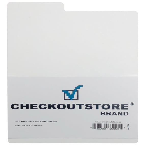 400 CheckOutStore White Plastic Record Dividers 7 1/2 x 8 for 7" Vinyl 45 RPM
