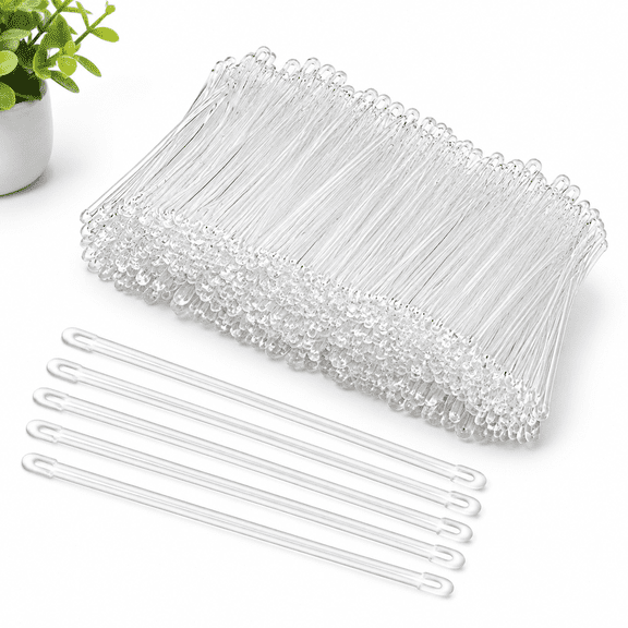 400 Clear Plastic Luggage Tag Straps, 6 Inch Worm Loop for Bag Tags and ID Cards