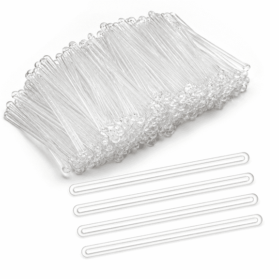 400 Clear Plastic Luggage Tag Straps, 6 Inch Worm Loop for Bag Tags and ID Cards