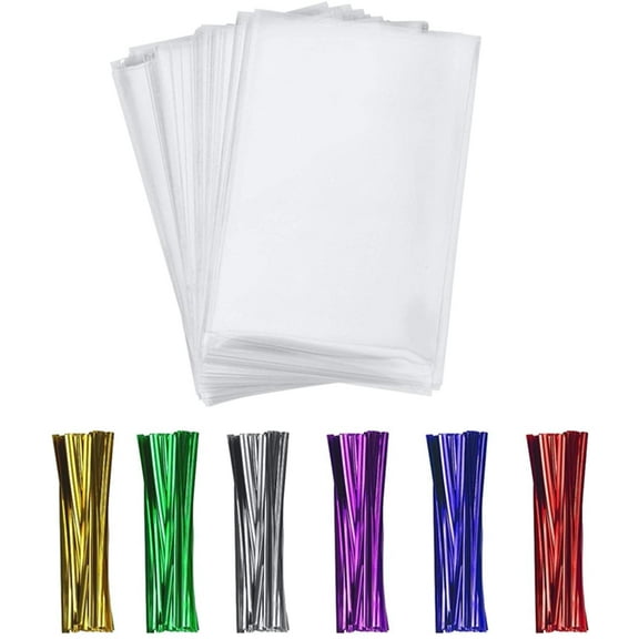 400 Clear Treat Cello Bags and Ties 3x4 for Lollipop Cake Pop Candy Buffet Chocolate Cookie Wedding Supply (3'' x 4'')