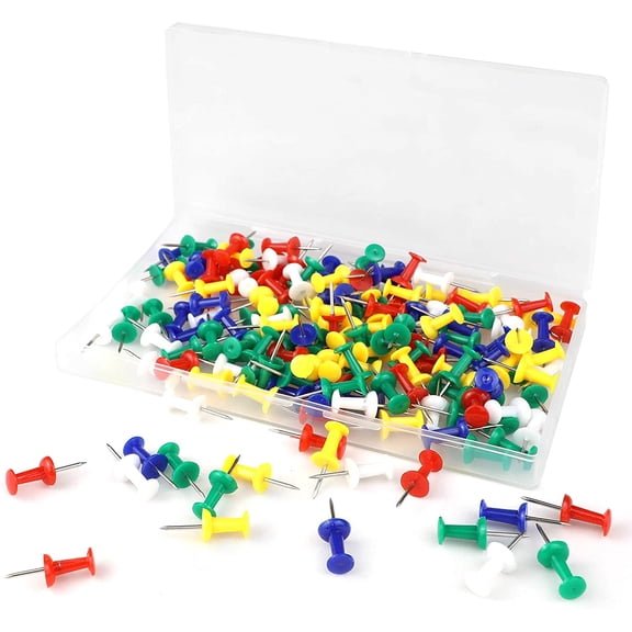 400 Colored Push Pins, Bulletin Board Steel Push Pin Thumb Tacks, Wall Corkboard Map Calendar Photo, Home Office Craft Decoration, Durable, Anti-Rust and Reusable Plastic Head(Colored)