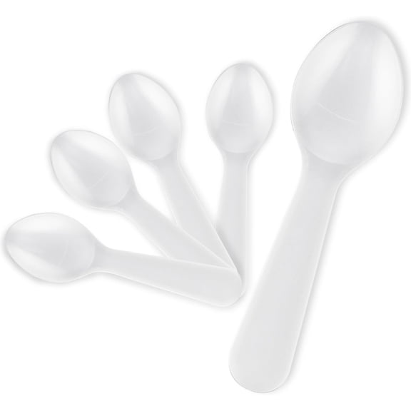 400 Count 3-Inch Plastic Mini Taster Spoons - Perfect for Sampling, Desserts, and Parties, Disposable and Durable Utensils