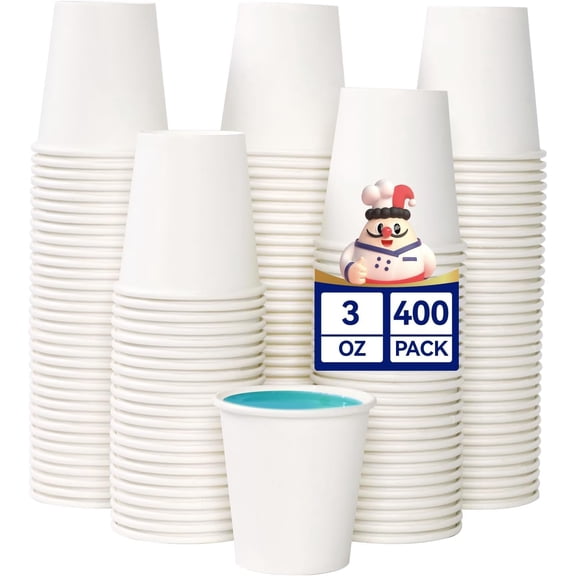 400 Count 3 oz Paper Cups, Disposable Mini Bathroom Mouthwash Cups for , Office, School, Store