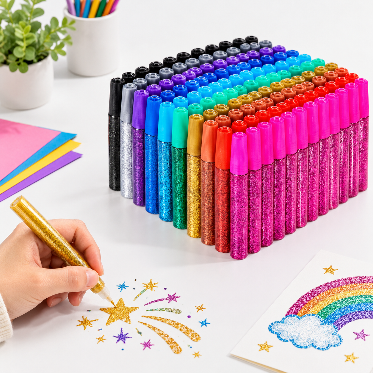 400 Count Glitter Glue Pens, 10 Color Set for Art Projects and Crafts ...