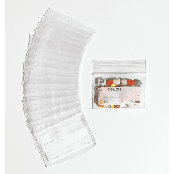 400 Count- Pill Bag 3"x2.75", BPA-Free, With Writeable Info Boxes, Carry On Everywhere