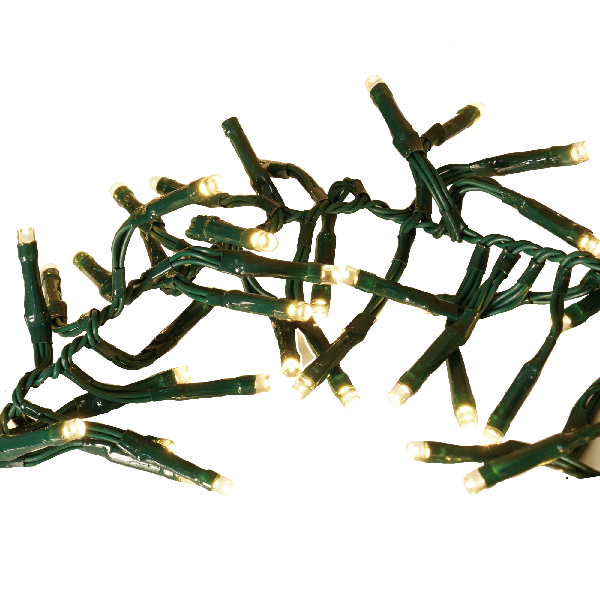400Count Warm White LED Cluster Christmas Lights on Green Wire, 15