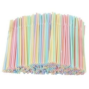 [400 Count] qucoqpe Flexible Plastic Drinking Straws Disposable Straw 8'' High Assorted Colors Party Straws on Clearance