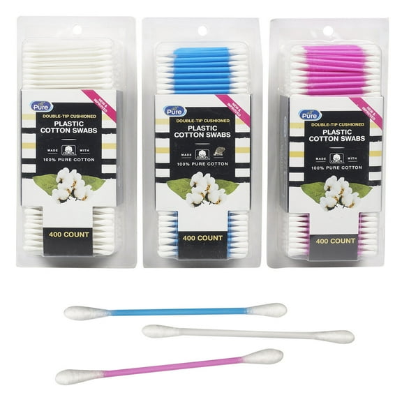 400 Ct Cotton Swabs Double Tipped Applicator Q Tip Safety Ear Wax Makeup Remover