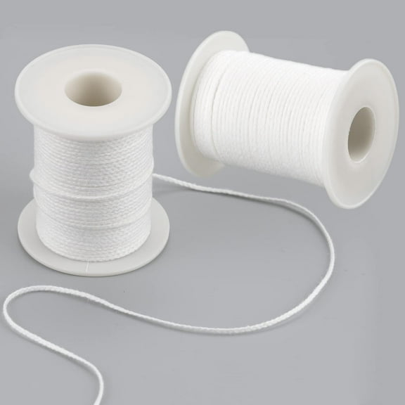 400 Ft Braided Wick 24 Ply Candle Wick Spool 2 Rolls Braided Wick Spools Bulk Cotton Yarn Embroidery Thread for Candle Making Candle DIY