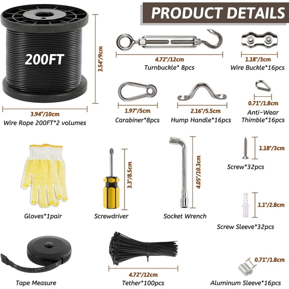 400 Ft String Light Hanging Kit Outdoor