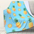 thumbnail image 1 of 400 GSM&nbsp;Pineapple Throw Blanket for Women, 60x80 Inches Super Soft Flannel Fleece Blanket Home Decor Couch Sofa Bed Blanket, Printed Pineapple Gifts for Adults and Kids All Seasons, 1 of 6