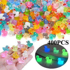 400 Glow in The Dark Mini Ducks Set Luminous Resin Ducks for Garden Decor DIY Crafts Party Favors Multicolor Assortment