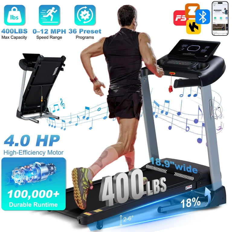 400 LBS Capacity Treadmill with 18% Auto Incline Wide Belt