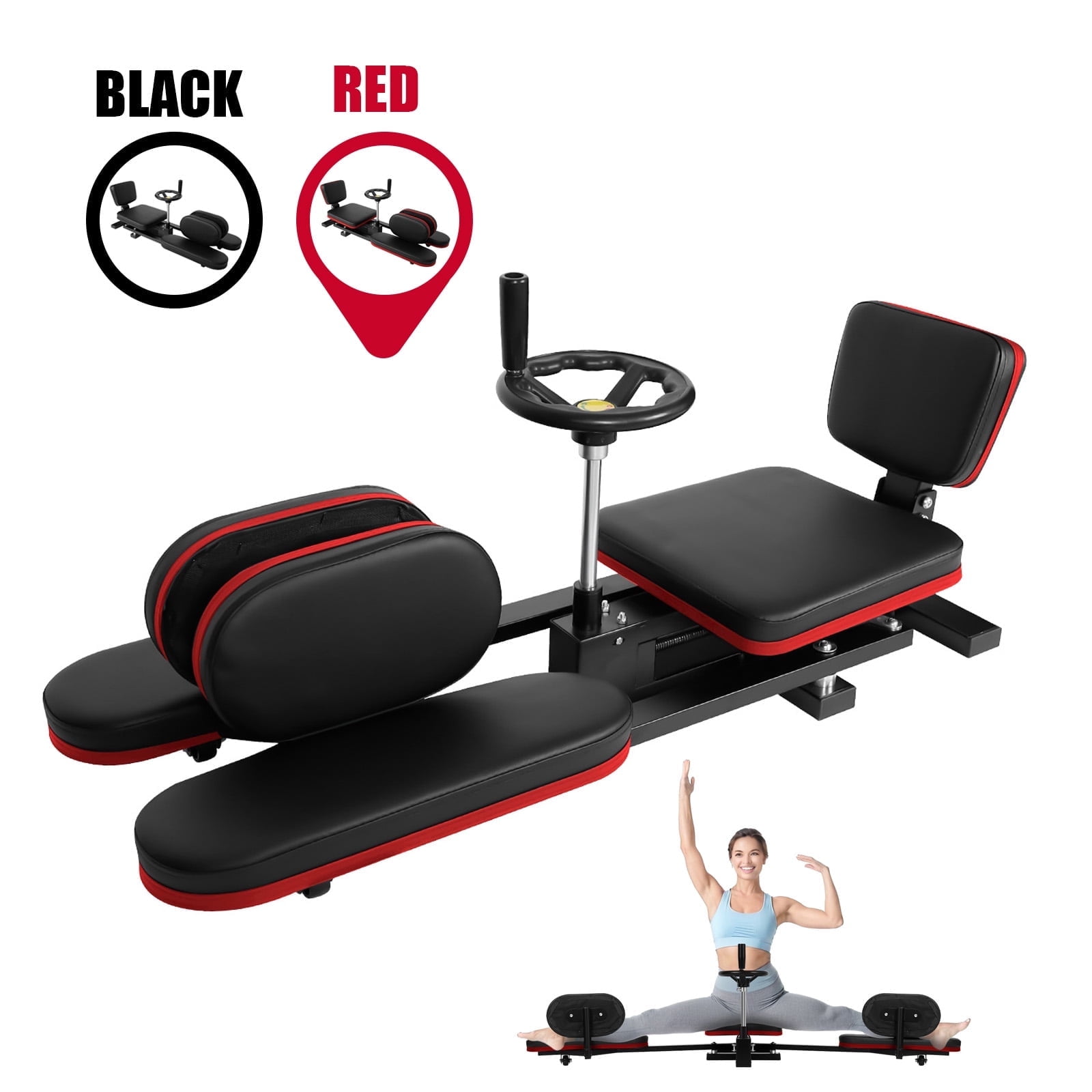 400 LBS Silent Wheels Split Adjustable Leg Stretcher, Metal Leg Stretcher Machine Heavy Duty Split Machine Training Equipment, 38.5x16.5x15 Inch for Fitness