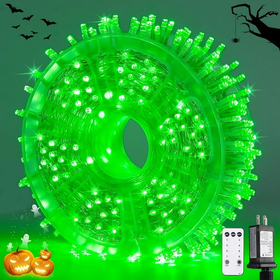 400 LED Green Halloween Lights, 132ft Green String Lights Outdoor Waterproof, 8 Modes LED Christmas Light for Tree House Fireplace Party Halloween Decoration