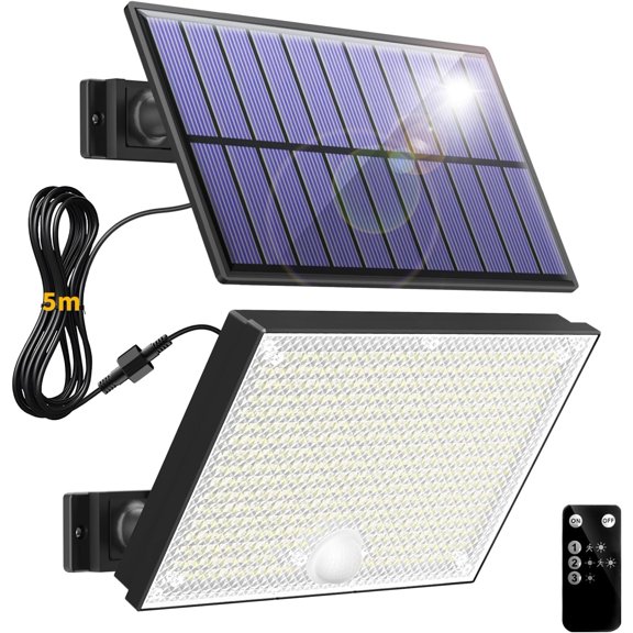 400 LED Outdoor Solar Spotlights, 3 Modes, Waterproof Motion Sensor, Cool White, Solar Lights for Security and Lighting