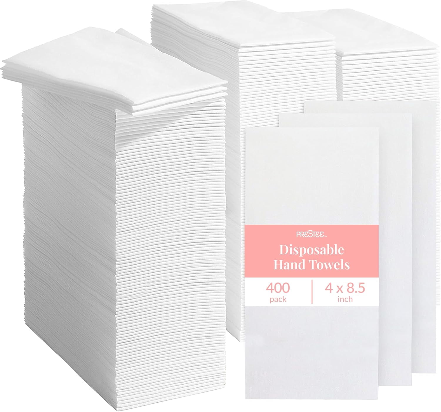 400 Linen Feel Disposable Paper Hand Towels - White, Event Supplies, Disposable Guest Towels, Wedding Napkins, Disposable Napkins for Guest Bathroom, Christmas Parties, Holiday Dinners