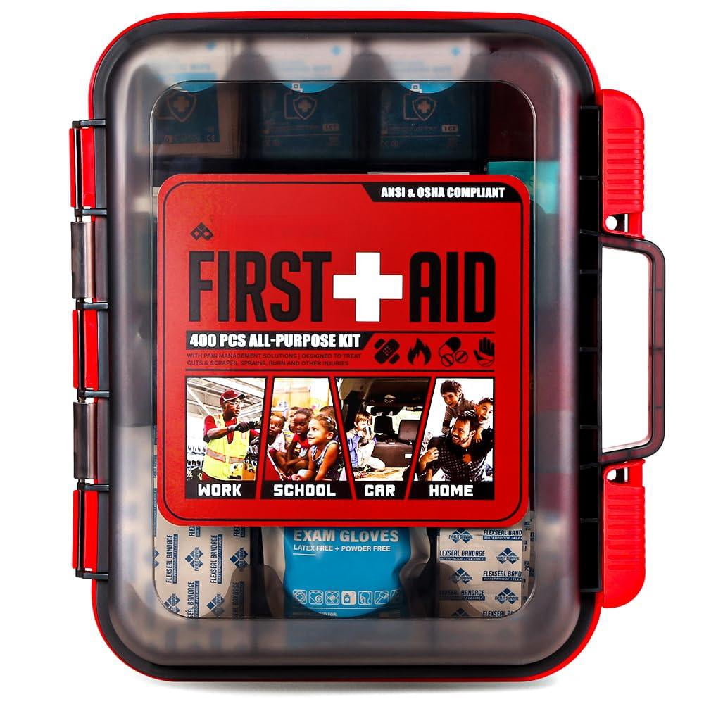 400 Osha/ansi Compliant First Aid Kit Type Iii Class A Professional Med Supplies For Contractors  Warehouse Office School Home Disaster Car Business Restaurant
