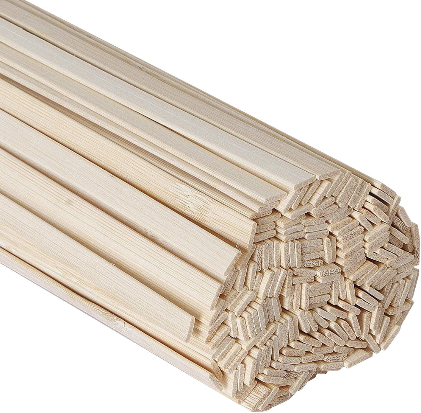 400 PCS 15.5 Inch Natural Bamboo Sticks, 0.35 Inch Width, Long Popsicle Sticks, Wooden Sticks for Craft Projects, Wax, Mixing, Sign-Making