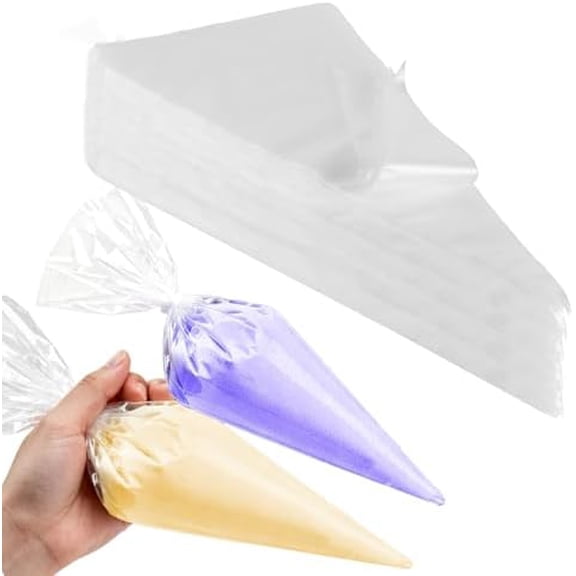 400 PCS 21 Inch Large Piping Bags, Disposable Clear Plastic Pastry Bags, Thickened Cake Decorating Bag for Dessert, Pastry, Cupcake, Cookies$$Home Decor, Kitchen, & Other