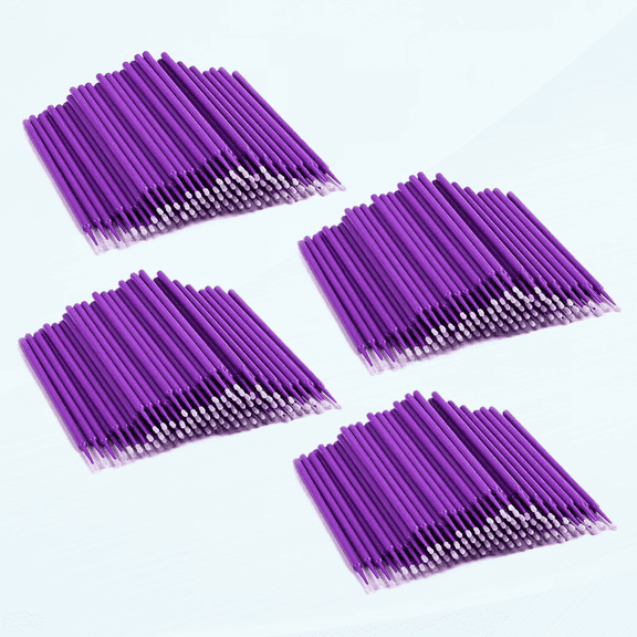 400 PCS Disposable Micro Applicators Brush Eyelash Extension Microbrush Applicators Latisse Application Brushes Microfiber Wands for Mascara and Personal Care, Purple