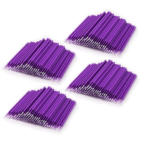 400 PCS Disposable Micro Applicators Brush Eyelash Extension Microbrush Applicators Latisse Application Brushes Microfiber Wands for Mascara and Personal Care, Purple