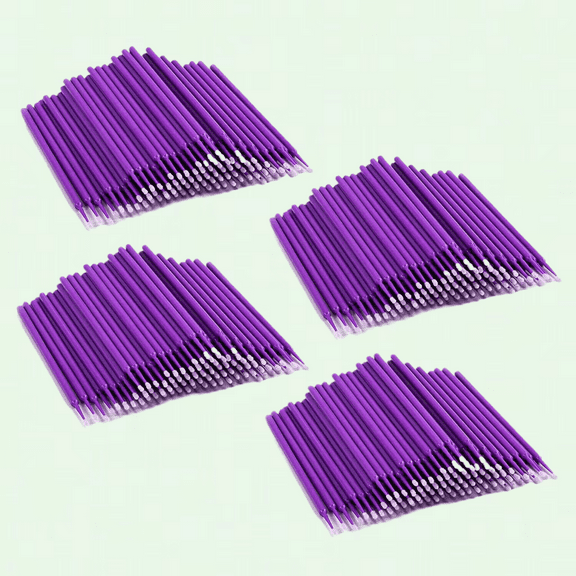 400 PCS Disposable Micro Applicators Brush Eyelash Extension, Purple Microbrush