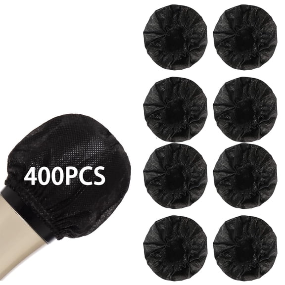 400 PCS Disposable Microphone Covers, Non-Woven Microphone Windscreen with Elastic Band, Individually Wrapped Mic Cover for Handheld Microphones