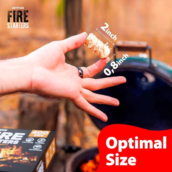 400 PCS Natural Pine Wood Fire Starters for Campfire BBQ Grill Smoker - Quick Lighting Charcoal Starter for Outdoor Camping Hiking