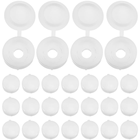 Homoyoyo White Plastic Screw Caps for Furniture and Decoration, 400 Pieces, and Practical