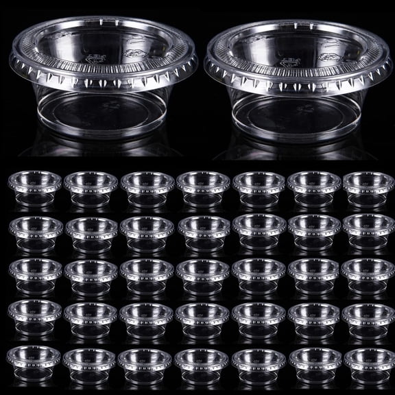 400 Pack 0.5 Oz Disposable Portion Sauce Cups with Lids, Clear Condiment Containers Jello Shot Souffle Cups, Sampling Tasting for Parties and Events, Communion