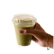 [400 Pack] 14 oz Cups | Iced Coffee Go Cups and Sip Through Lids | Cold Smoothie | Plastic Cups with Sip Through Lids | Clear Plastic Disposable Pet Cups | Ideal for Parfait, Juice, Soda, Party Cups
