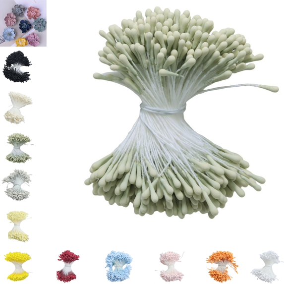 400 Pack 2mm Artificial Flower Stamens – Matte Floral Pistils for DIY Wedding Bouquets, Party Decor, Home Crafts, Gypsum Rose Lily Flower Making Supplies