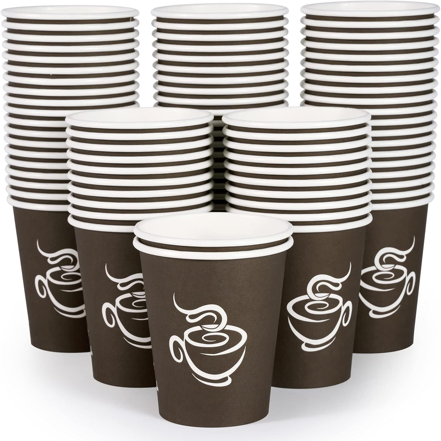 400 Pack 8 oz Paper Cups, Brown Disposable Hot Coffee Cups for Party ...