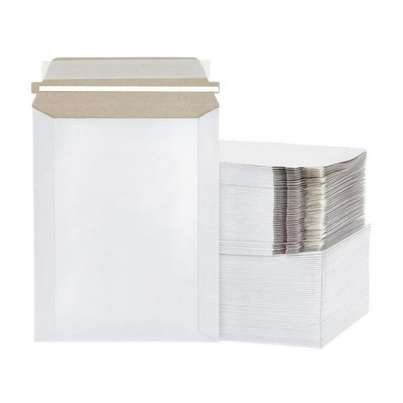 400 Pack 9.75x12.25 White Rigid Stay Flats Self-Seal Cardboard Envelope Mailers 9.75"x12.25"