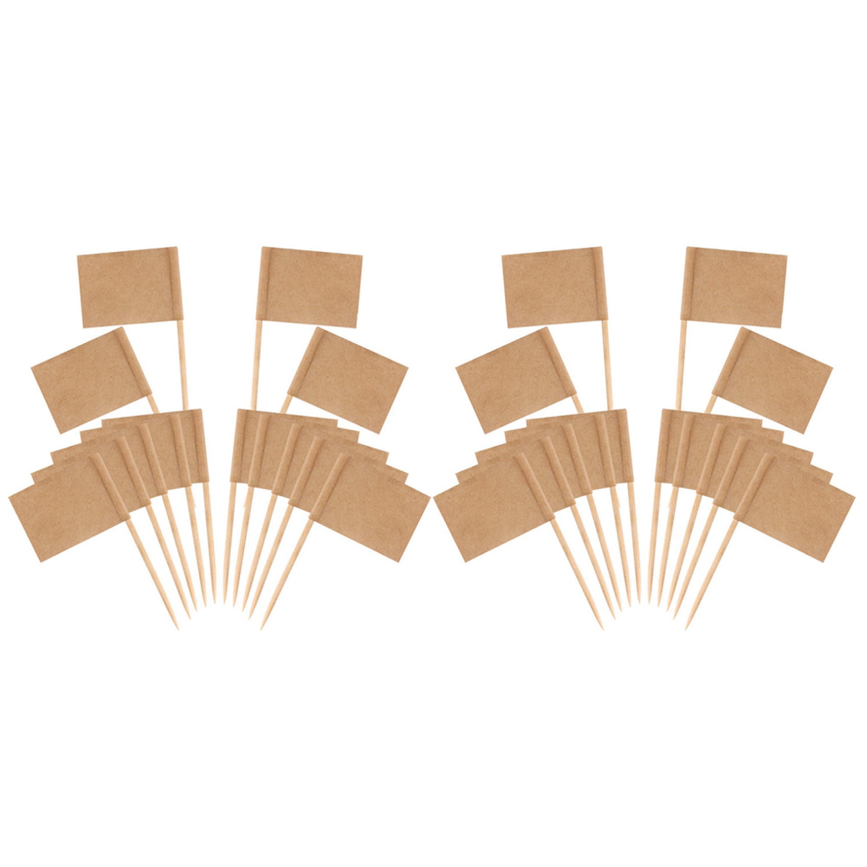 400 Pack Blank Toothpick Flags Kraft Paper Flag Picks Cheese Markers for Cupcake, Food, Fruit