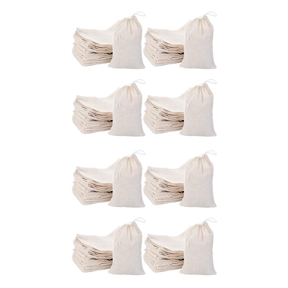 400 Pack Cotton Muslin Bags Sachet Bag Multipurpose Drawstring for Tea Jewelry Wedding Party (4 x 6 Inches)