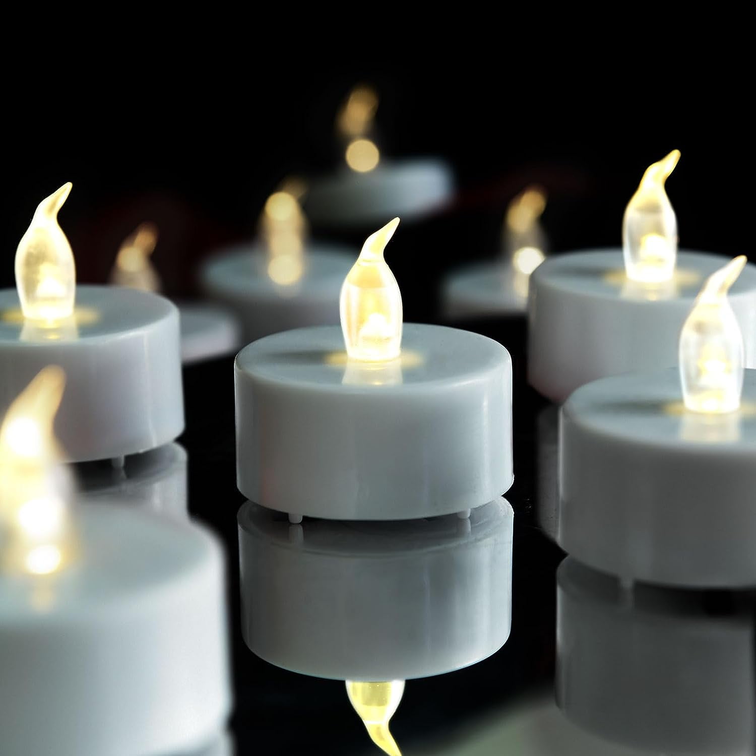 400 Pack Flameless Votive Candles Realistic and Bright Flickering LED